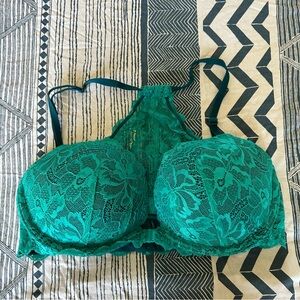 Padded front-close racerback bra. 36D
